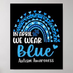 Rainbow Autism i april Bära Blue Autism Awaren Poster