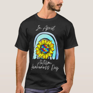 Rainbow Autism i april Bära Blue Autism Awaren T Shirt
