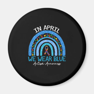 Rainbow Autism i april Bära Blue Autism Magnet