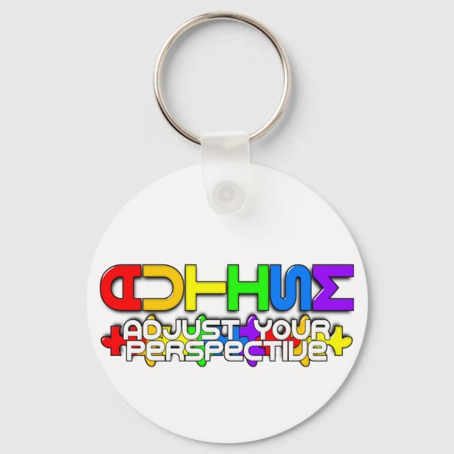 Rainbow Autism Puzzle Nyckelring (Framsida)