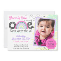 Rainbow Baby 1:a födelsedagen Kawaii Doodles Photo