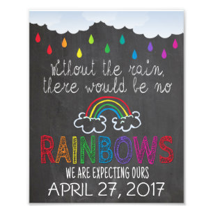 Rainbow Baby annnouncement Photo Prop Sign, 8 x 10 Fototryck