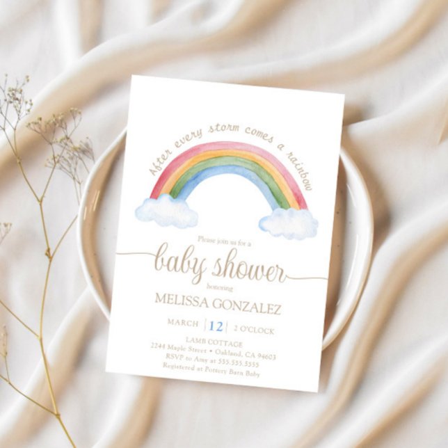 Rainbow Baby Baby Shower-inbjudan Inbjudningar (Skapare uppladdad)