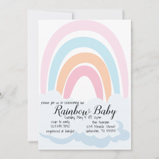 Rainbow Baby Babyduschinbjudan Inbjudningar