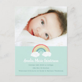 Rainbow Baby Birth Announcement Photo Vykort