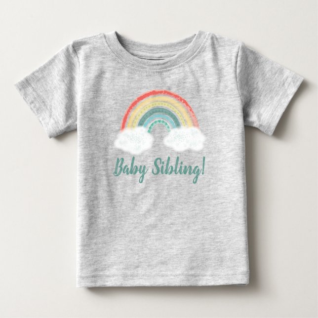Rainbow Baby Brother Sister T Shirt (Framsida)