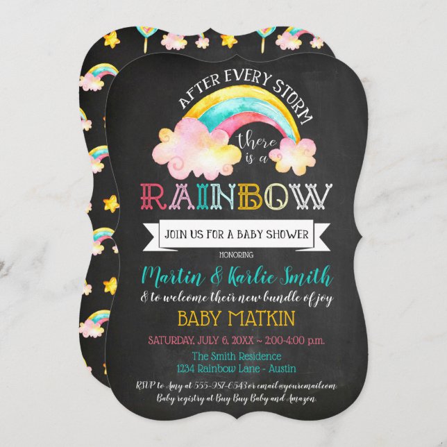 Rainbow Baby efter Storm Baby Shower Inbjudningar (Fram/baksida)