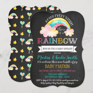 Rainbow Baby efter Storm Baby Shower Inbjudningar