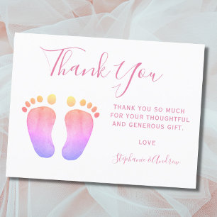 Rainbow Baby Feet Baby Shower Tack Vykort
