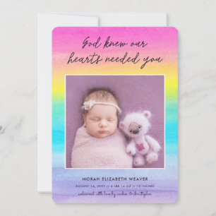 Rainbow Baby Gud Knew Mörk Photo Birth Meddelande