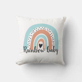 Rainbow Baby Heart Blue Peach Kudde