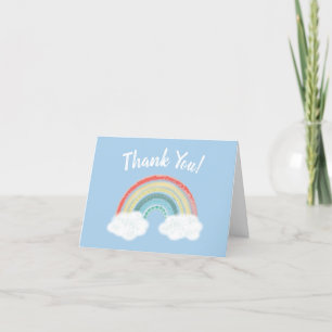 Rainbow Baby Shower Blue Boy Tack Kort