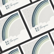 Rainbow Baby Shower Boy Grönt Blue