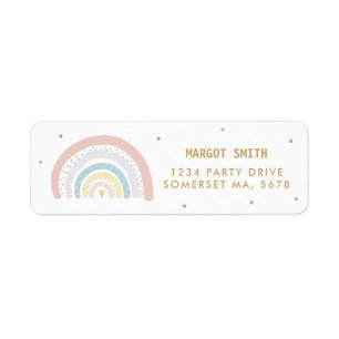 Rainbow Baby Shower Gender Neutral Returadress Etikett