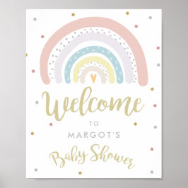 Rainbow Baby Shower Gender Neutral Välkommen Poster