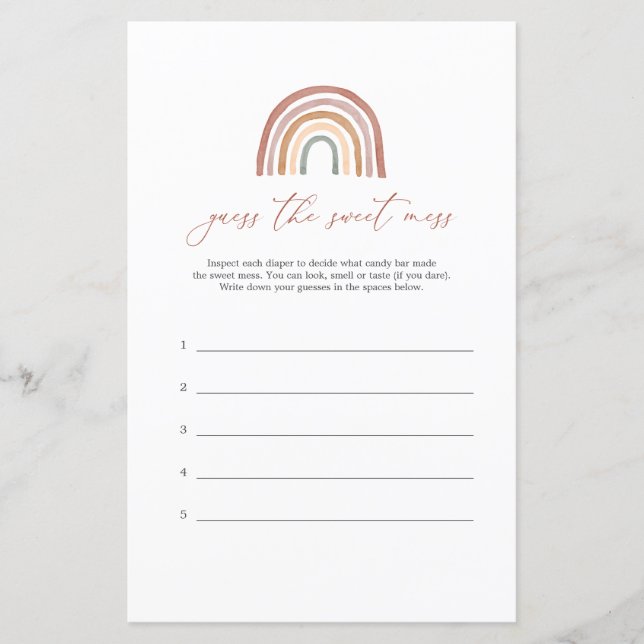 Rainbow Baby Shower gissar att Baby Sweet  Game (Framsida)