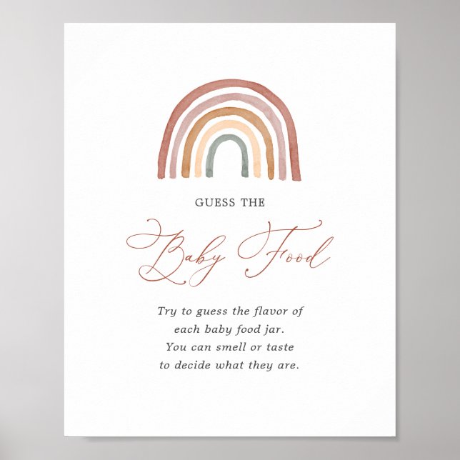 Rainbow Baby Shower gissar att matmärket Baby Poster (Framsidan)