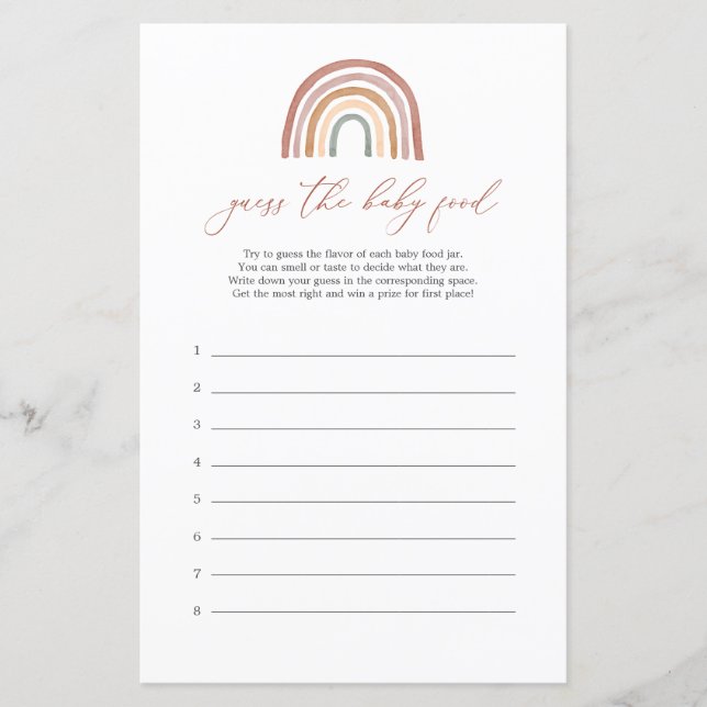 Rainbow Baby Shower gissar att matspelet i Baby (Framsida)