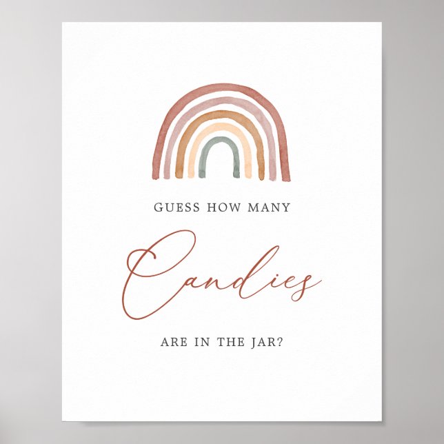 Rainbow Baby Shower gissar hur många kaniner som s Poster (Framsidan)