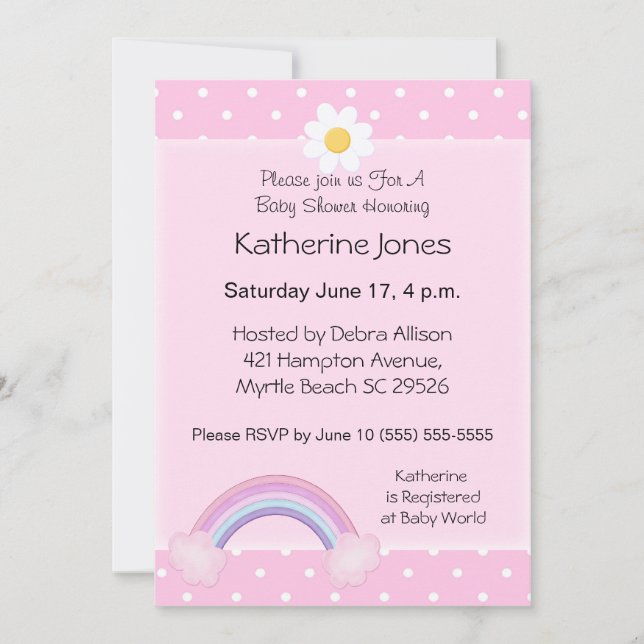 Rainbow Baby Shower-inbjudan Inbjudningar (Framsida)