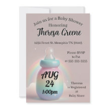 Rainbow Baby Shower-inbjudan
