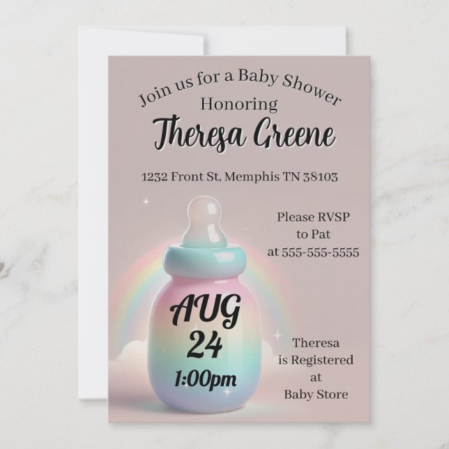 Rainbow Baby Shower-inbjudan Inbjudningar (Framsida)