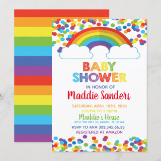 Rainbow Baby Shower-inbjudan Inbjudningar