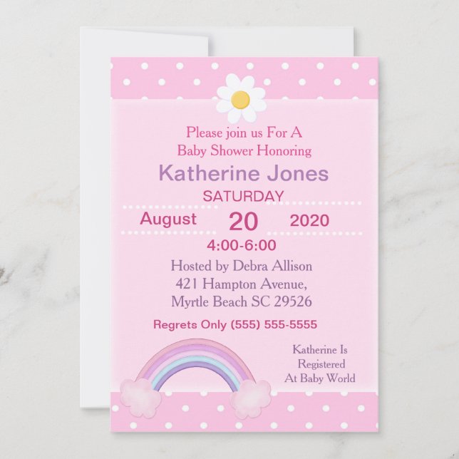 Rainbow Baby Shower-inbjudan Inbjudningar (Framsida)
