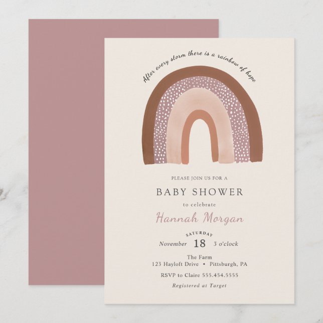 Rainbow Baby Shower-inbjudan Inbjudningar (Fram/baksida)