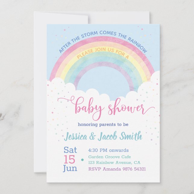 Rainbow Baby Shower-inbjudan Inbjudningar (Framsida)