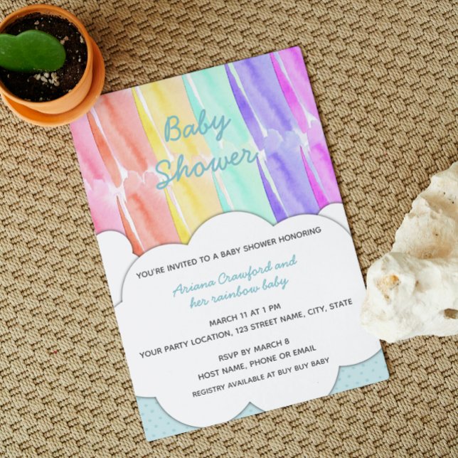 Rainbow Baby Shower-inbjudan Inbjudningar (Skapare uppladdad)