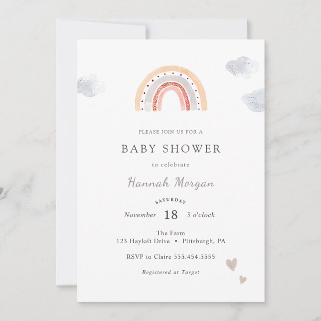 Rainbow Baby Shower-inbjudan Inbjudningar (Framsida)