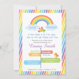 Rainbow Baby Shower-inbjudan Inbjudningar