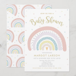 Rainbow Baby Shower-inbjudan Kön Neutral Inbjudningar