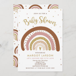 Rainbow Baby Shower Inbjudan, matad pastel Rainbow Inbjudningar