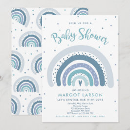 Rainbow Baby Shower Inbjudan, matad pastel Rainbow Inbjudningar