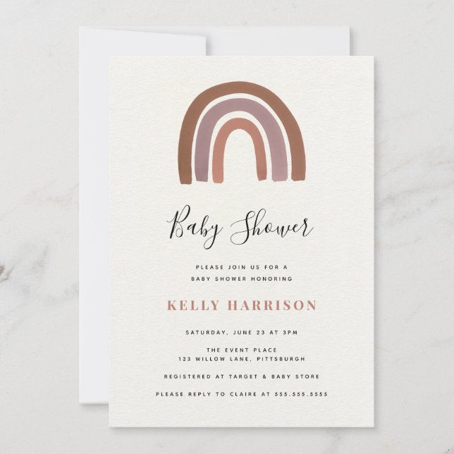 Rainbow Baby Shower Inbjudningar (Framsida)