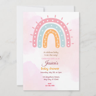 Rainbow Baby Shower Inbjudningar