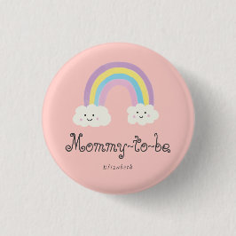 Rainbow Baby Shower-Mamma som ska vara Pastel Whim Knapp