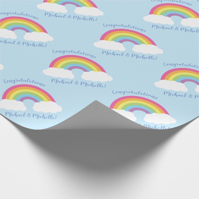 Rainbow Baby Shower Presentpapper (Hörn)