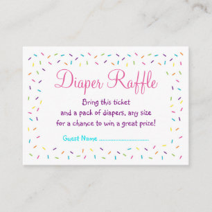 Rainbow Baby Sprinkle Diaper Raffle Biljett Tilläggskort