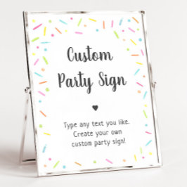 Rainbow Baby Sprinkle Editable Party-tecken Poster