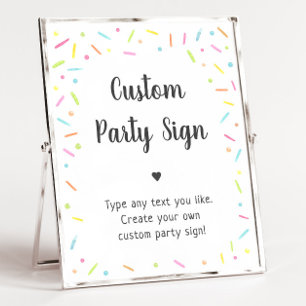 Rainbow Baby Sprinkle Editable Party-tecken Poster