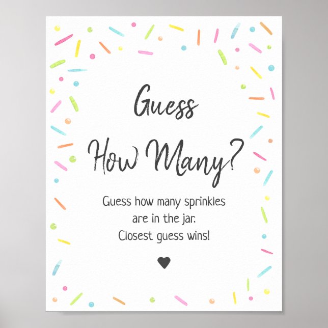 Rainbow Baby Sprinkle gissar hur många spel Poster (Framsidan)