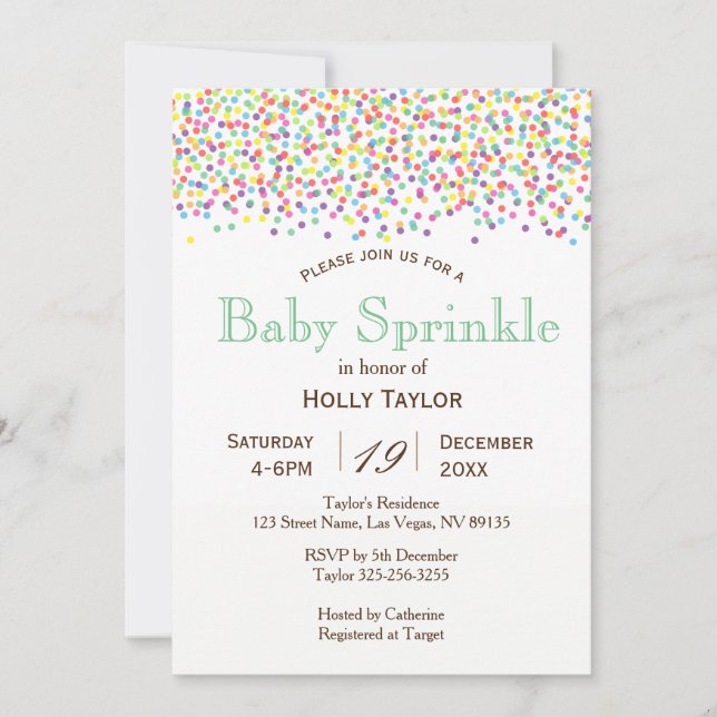Rainbow Baby Sprinkle-inbjudan Inbjudningar (Framsida)