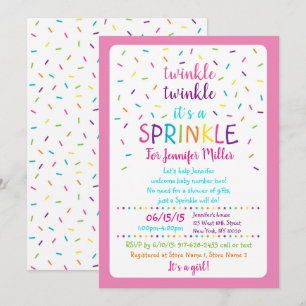Rainbow Baby Sprinkle Inbjudningar