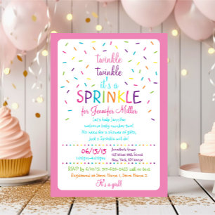 Rainbow Baby Sprinkle Inbjudningar