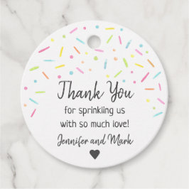 Rainbow Baby Sprinkle Tack Gåvor Etiketter