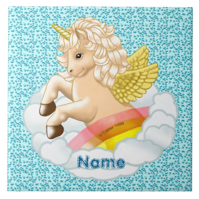 Rainbow Baby Unicorn Kakelplatta (Framsidan)