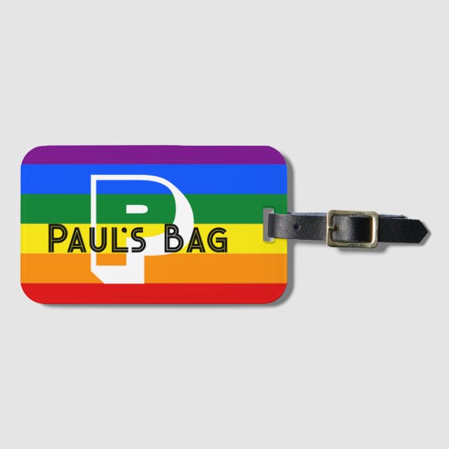 RAINBOW-bagageetikett ANPASSAD ELLER PERSONLIG TEX Bagagebricka (Framsida horisontal)